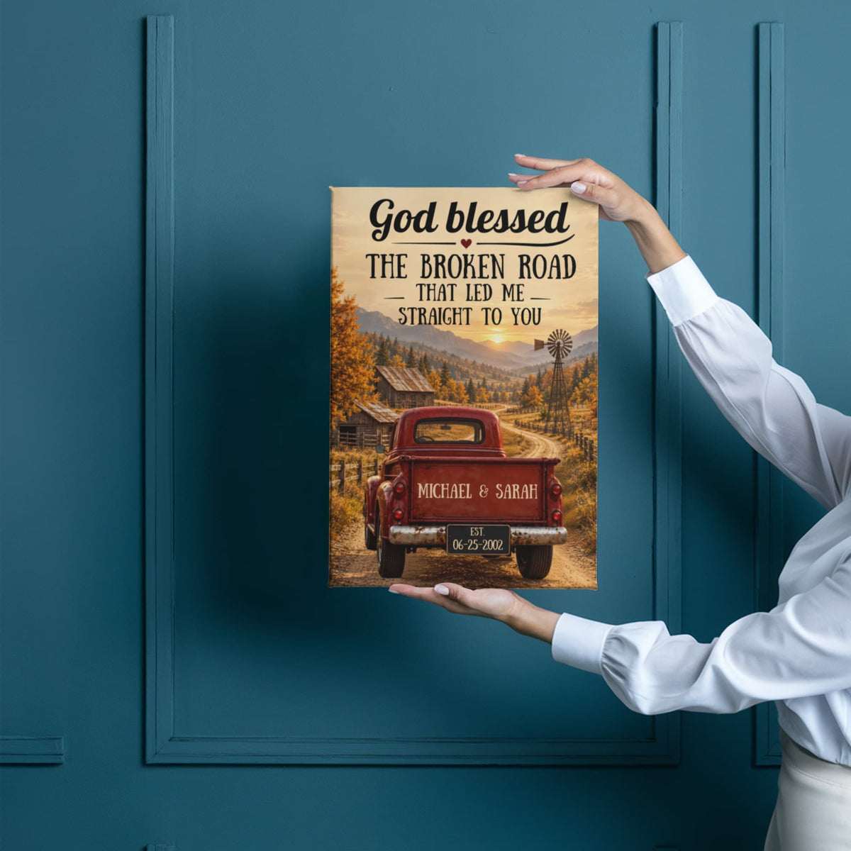 God Blessed the Broken Road Country Wall Decor