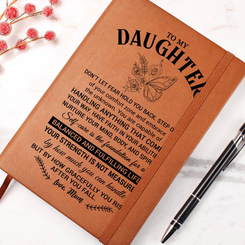 Daughter Gifts, Vegan Leather Ruled Notebook Journal, 100 Sheets, A5 Size Book