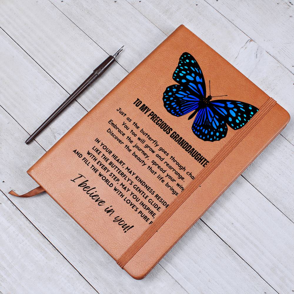 Vegan Leather Ruled Notebook Journal, Granddaughter Gifts, 100 Sheets, A5 Size Book