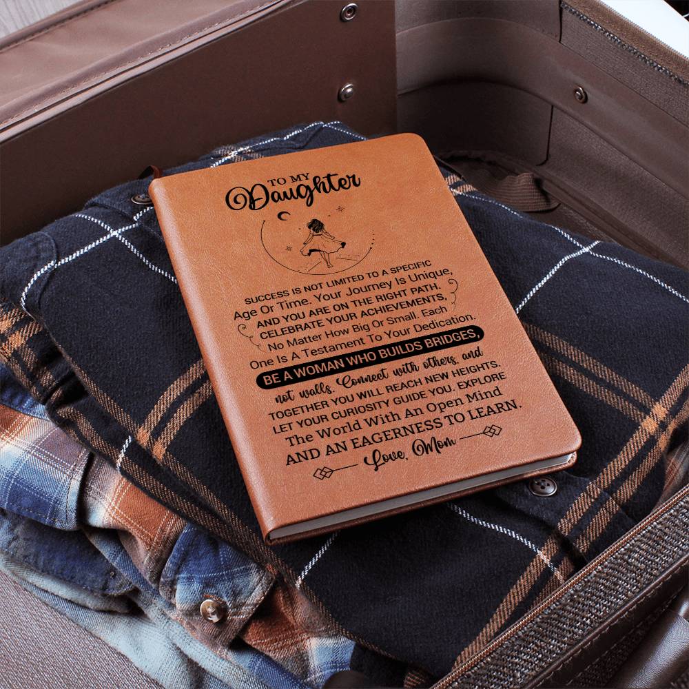 Daughter Gifts, Vegan Leather Ruled Notebook Journal, 100 Sheets, A5 Size Book