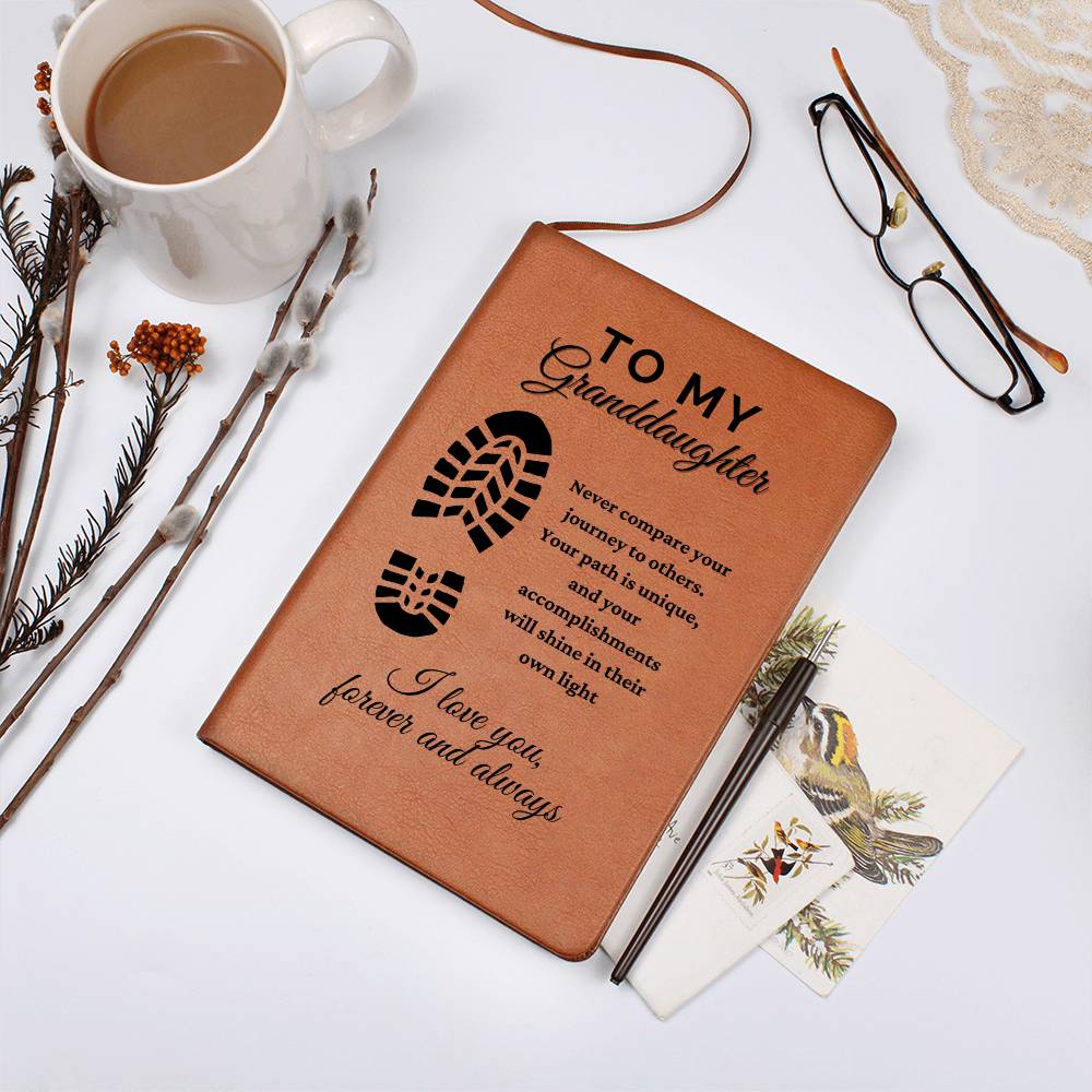 Vegan Leather Ruled Notebook Journal, Granddaughter Gifts, 100 Sheets, A5 Size Book