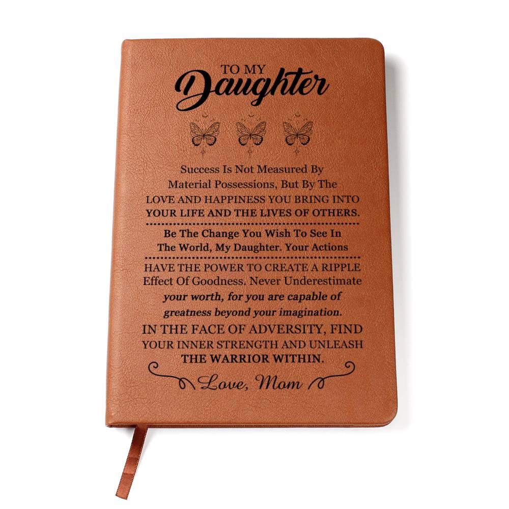 Daughter Gifts, Vegan Leather Ruled Notebook Journal, 100 Sheets, A5 Size Book