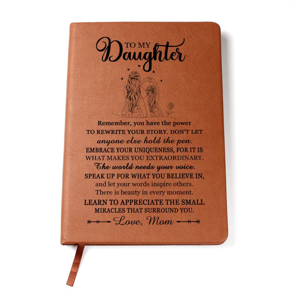 Daughter Gifts, Vegan Leather Ruled Notebook Journal, 100 Sheets, A5 Size Book