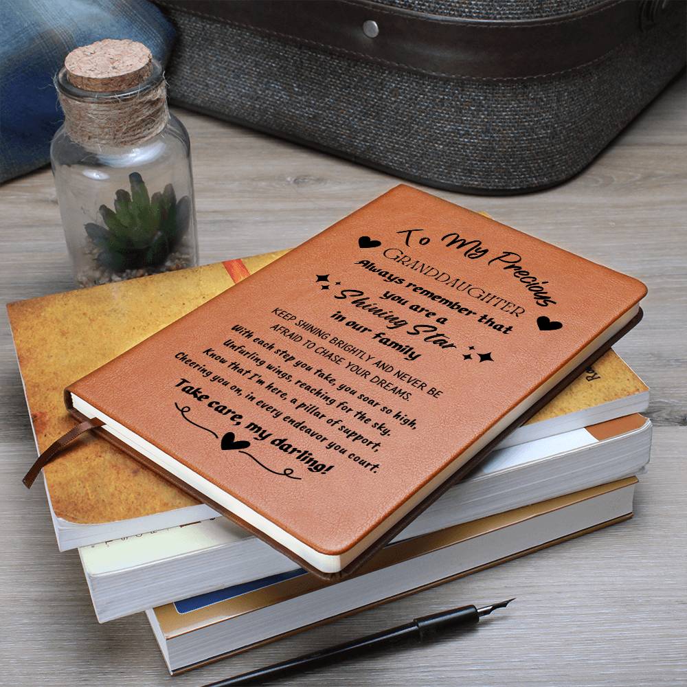 Granddaughter Gifts, Vegan Leather Ruled Notebook Journal