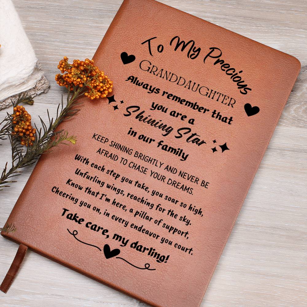 Granddaughter Gifts, Vegan Leather Ruled Notebook Journal