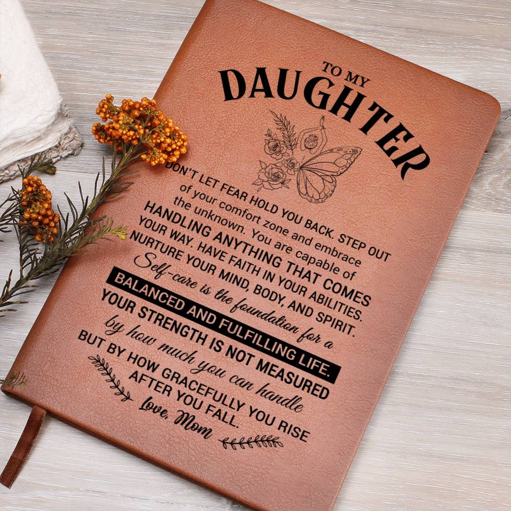 Daughter Gifts, Vegan Leather Ruled Notebook Journal, 100 Sheets, A5 Size Book