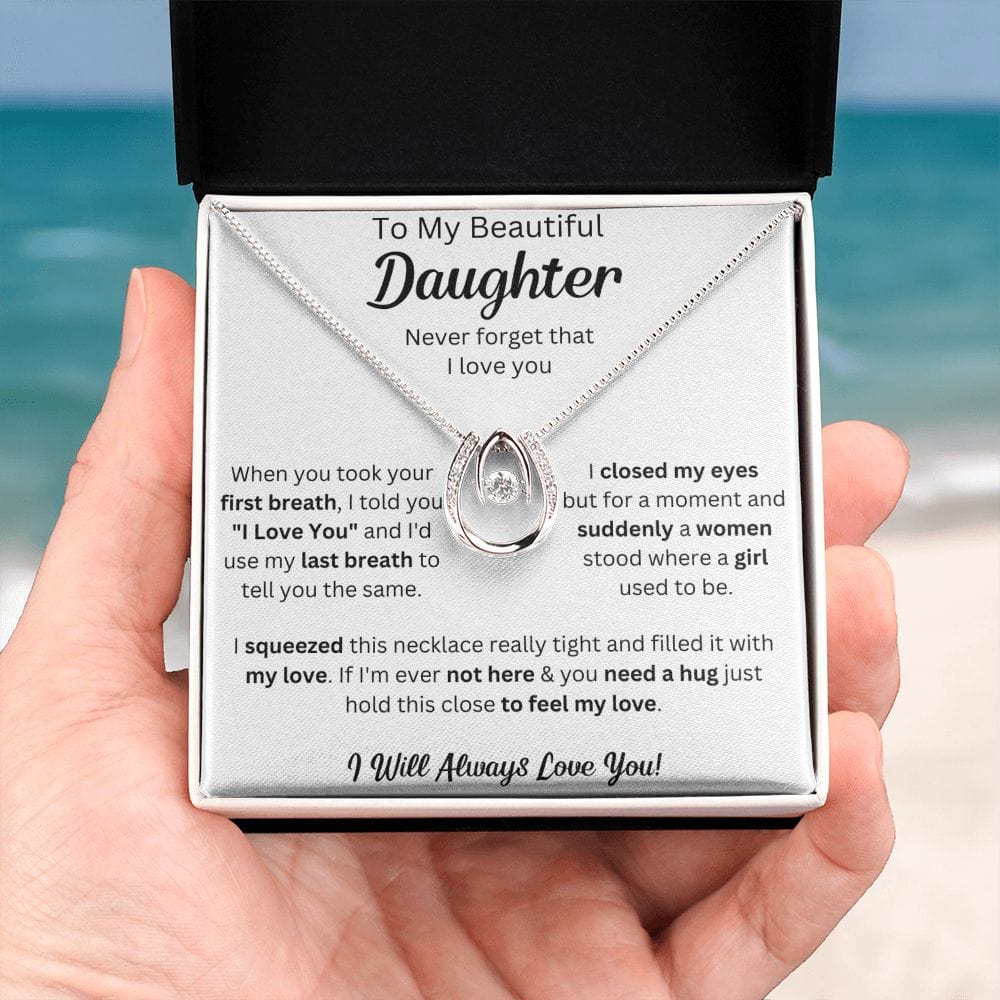 To My Daughter Necklace, Gifts For Daughter From Dad, Father Daughter Gifts From Mom, , Daughter Necklaces From Mom, To My Badass Daughter Crown Necklace, Daughter Jewelry From Dad.