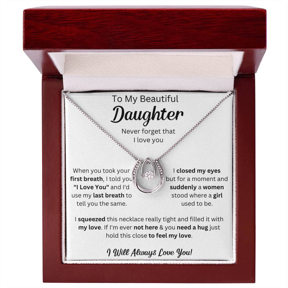To My Daughter Necklace, Gifts For Daughter From Dad, Father Daughter Gifts From Mom, , Daughter Necklaces From Mom, To My Badass Daughter Crown Necklace, Daughter Jewelry From Dad.