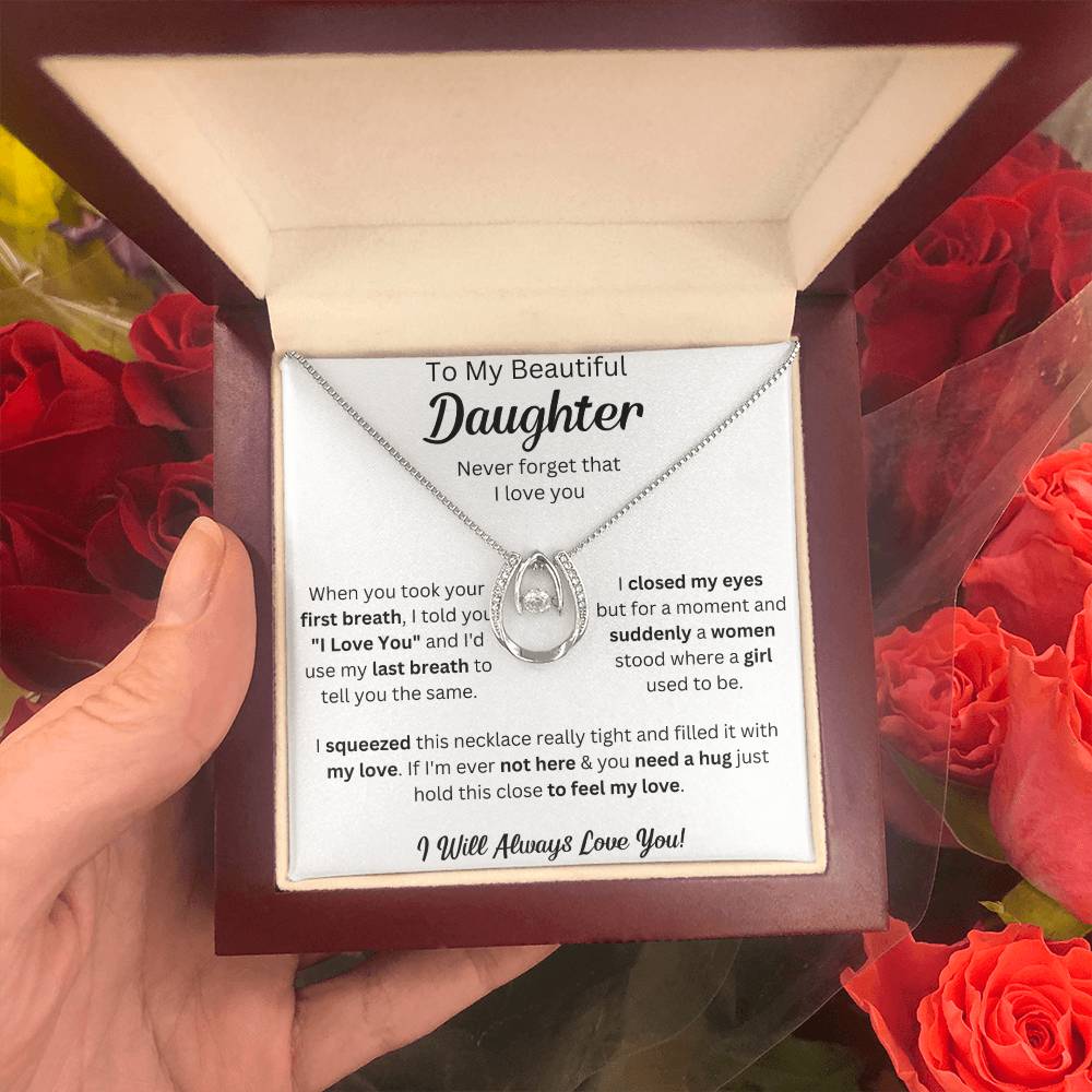 To My Daughter Necklace, Gifts For Daughter From Dad, Father Daughter Gifts From Mom, , Daughter Necklaces From Mom, To My Badass Daughter Crown Necklace, Daughter Jewelry From Dad.