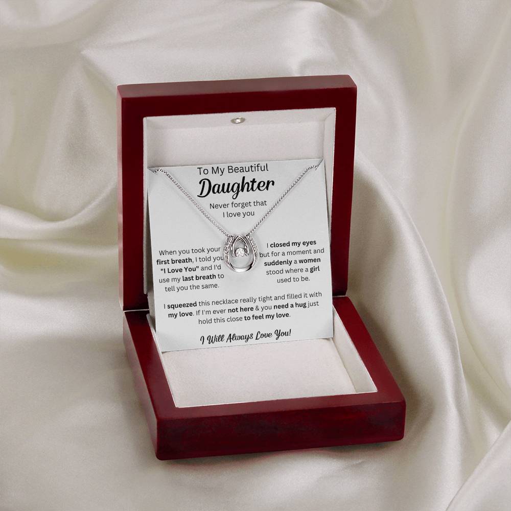 To My Daughter Necklace, Gifts For Daughter From Dad, Father Daughter Gifts From Mom, , Daughter Necklaces From Mom, To My Badass Daughter Crown Necklace, Daughter Jewelry From Dad.