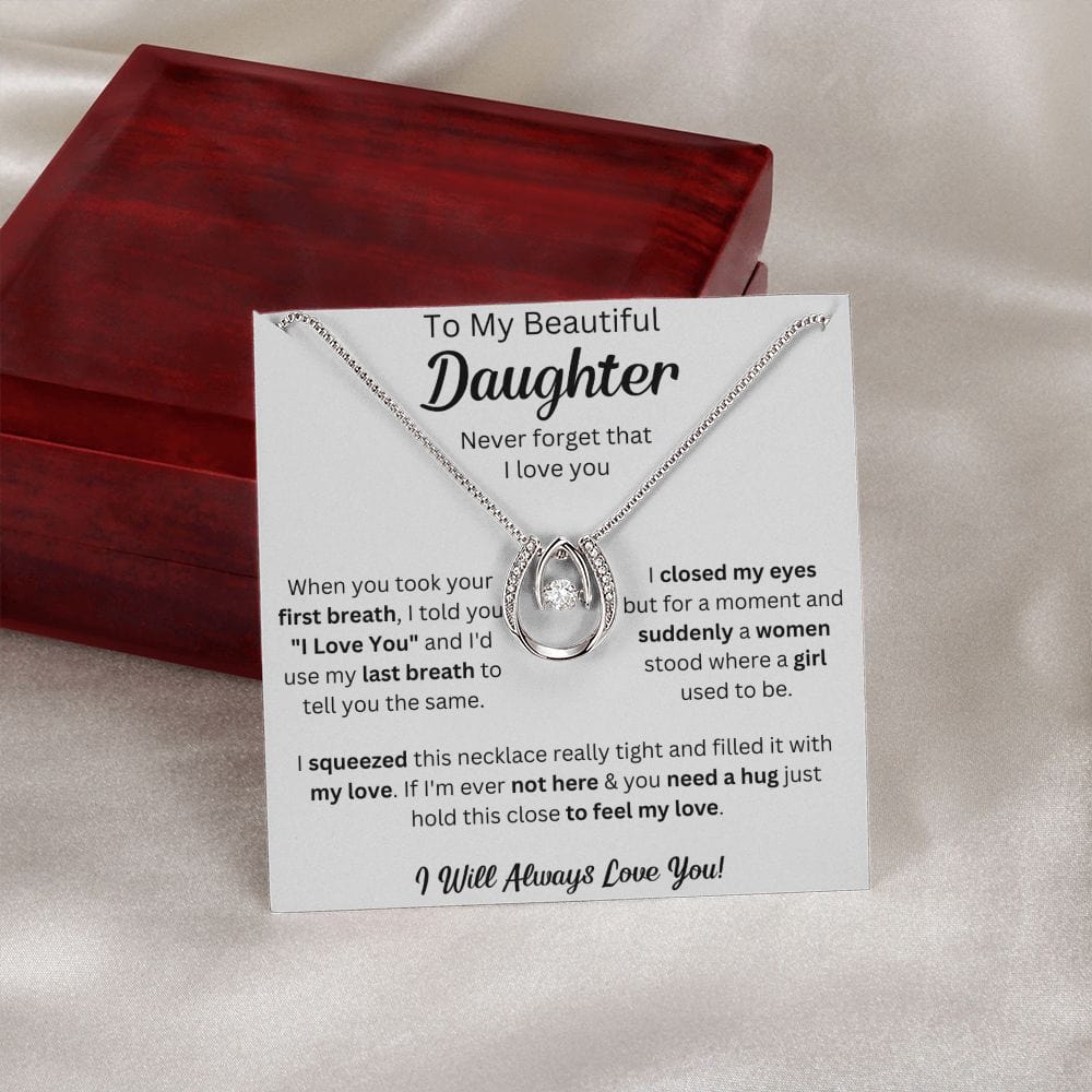 To My Daughter Necklace, Gifts For Daughter From Dad, Father Daughter Gifts From Mom, , Daughter Necklaces From Mom, To My Badass Daughter Crown Necklace, Daughter Jewelry From Dad.