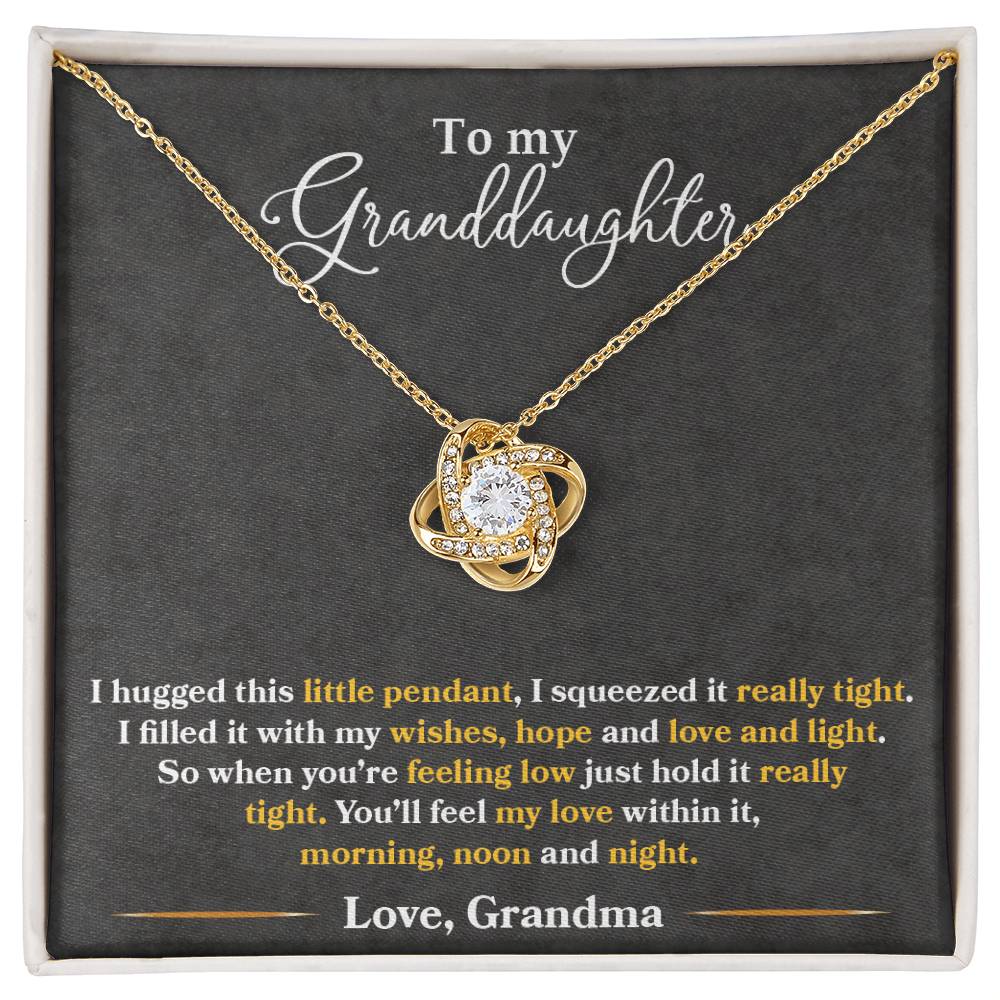 Gift For Granddaughter With Message Card And Gift Box - I Hugged This Little Pendant