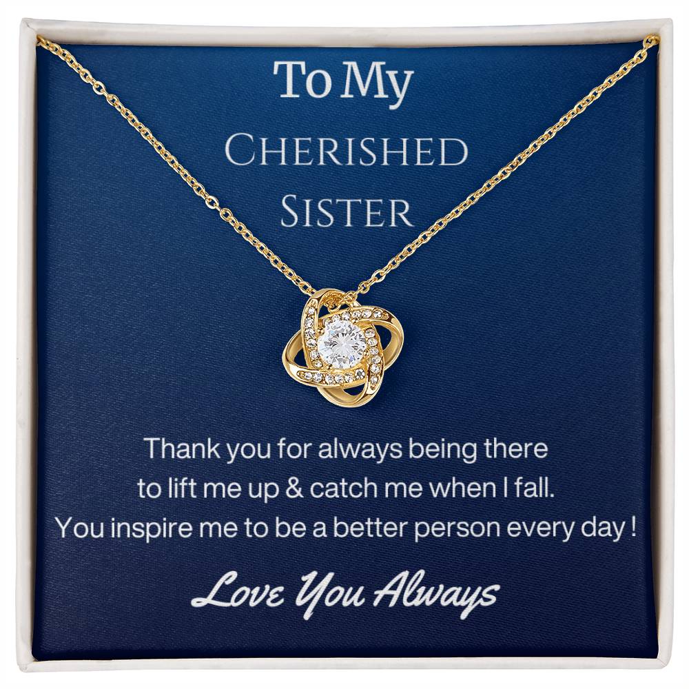 Sister Birthday Gift Necklace with Message Card and Gift Box - Thank You