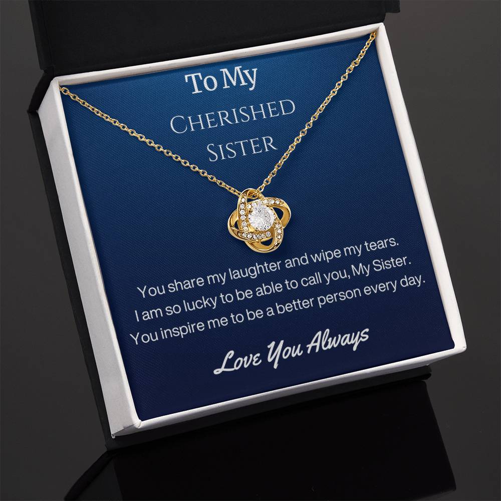 Sister Birthday Gift Necklace with Message Card and Gift Box - You Share My Laughter