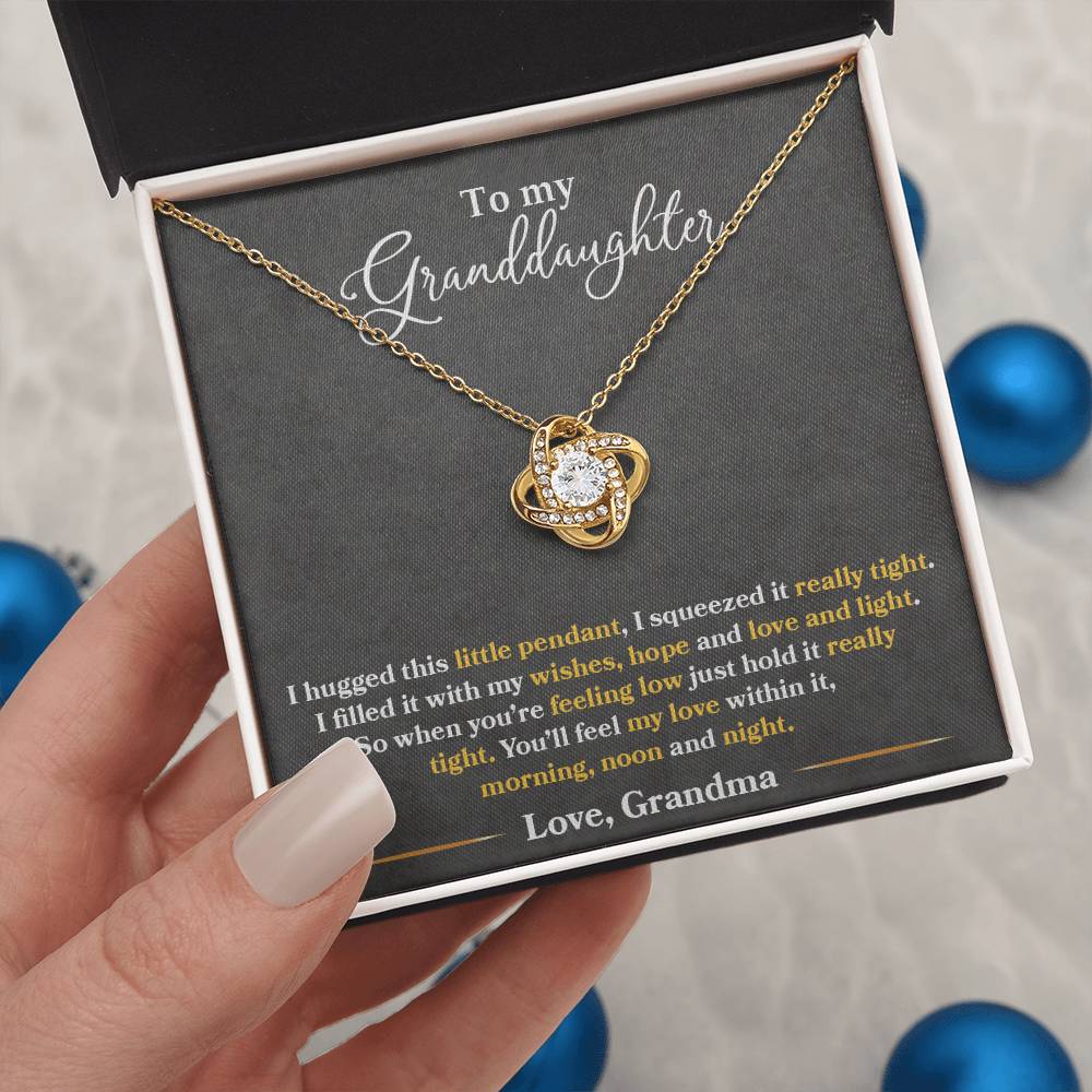 Gift For Granddaughter With Message Card And Gift Box - I Hugged This Little Pendant