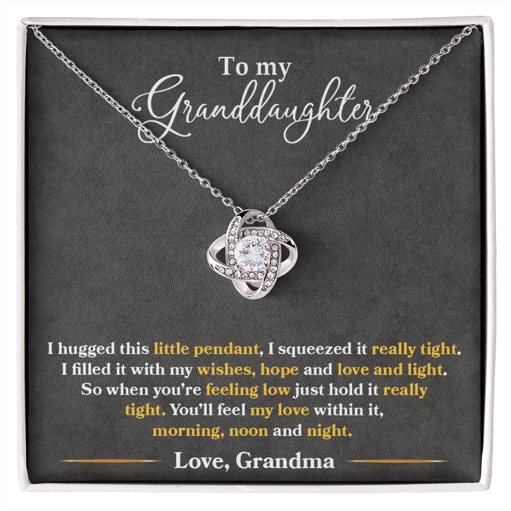 Gift For Granddaughter With Message Card And Gift Box - I Hugged This Little Pendant