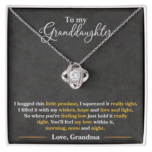 Gift For Granddaughter With Message Card And Gift Box - I Hugged This Little Pendant