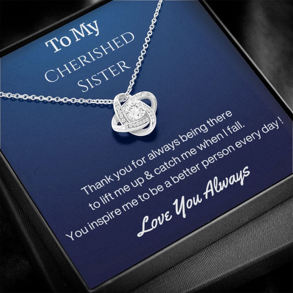Sister Birthday Gift Necklace with Message Card and Gift Box - Thank You