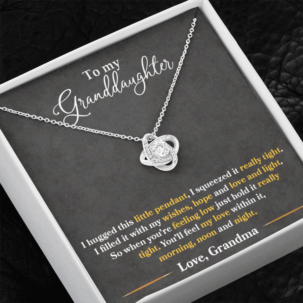 Gift For Granddaughter With Message Card And Gift Box - I Hugged This Little Pendant