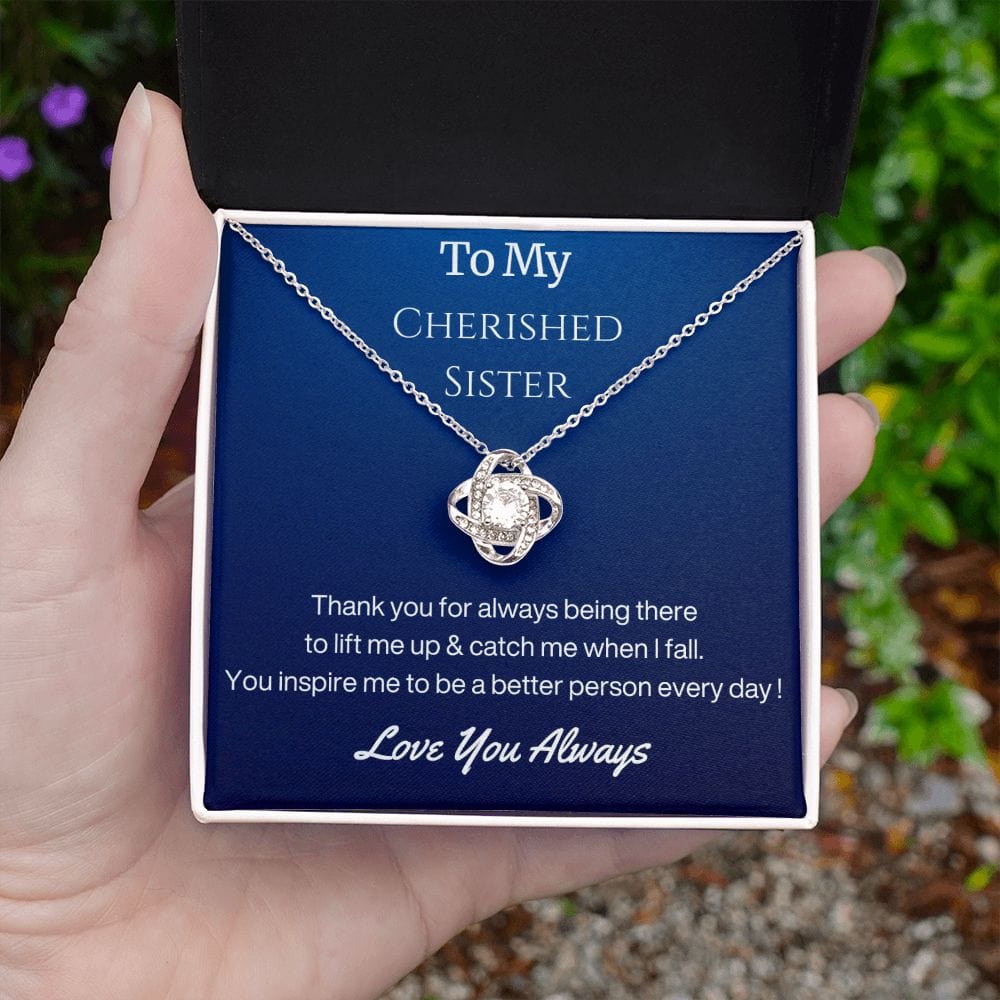 Sister Birthday Gift Necklace with Message Card and Gift Box - Thank You