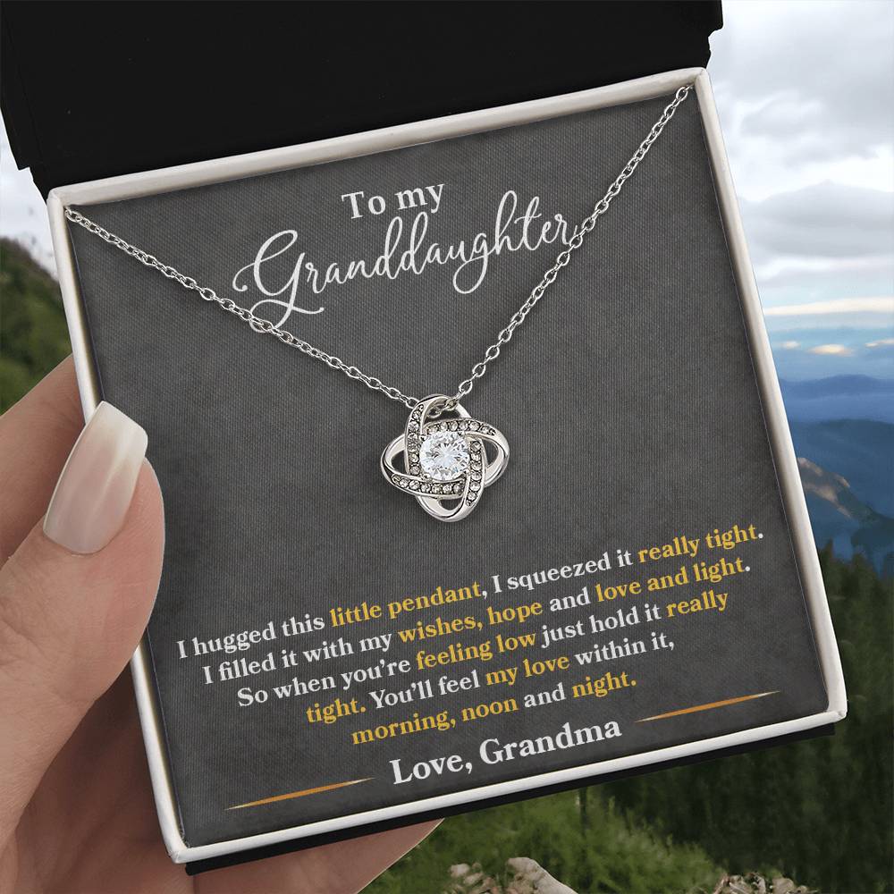 Gift For Granddaughter With Message Card And Gift Box - I Hugged This Little Pendant