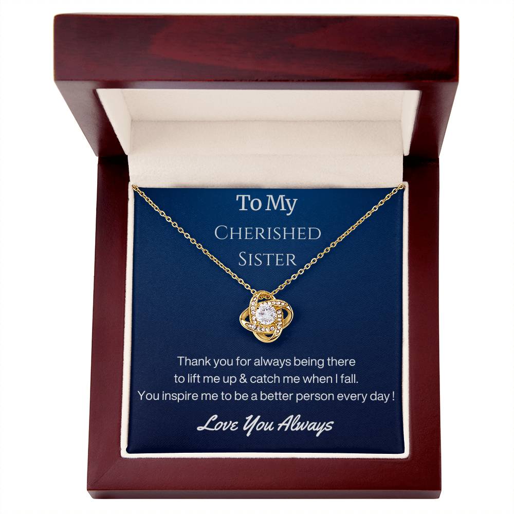 Sister Birthday Gift Necklace with Message Card and Gift Box - Thank You