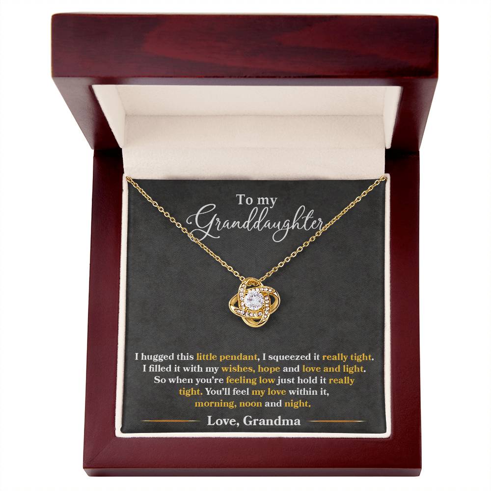 Gift For Granddaughter With Message Card And Gift Box - I Hugged This Little Pendant