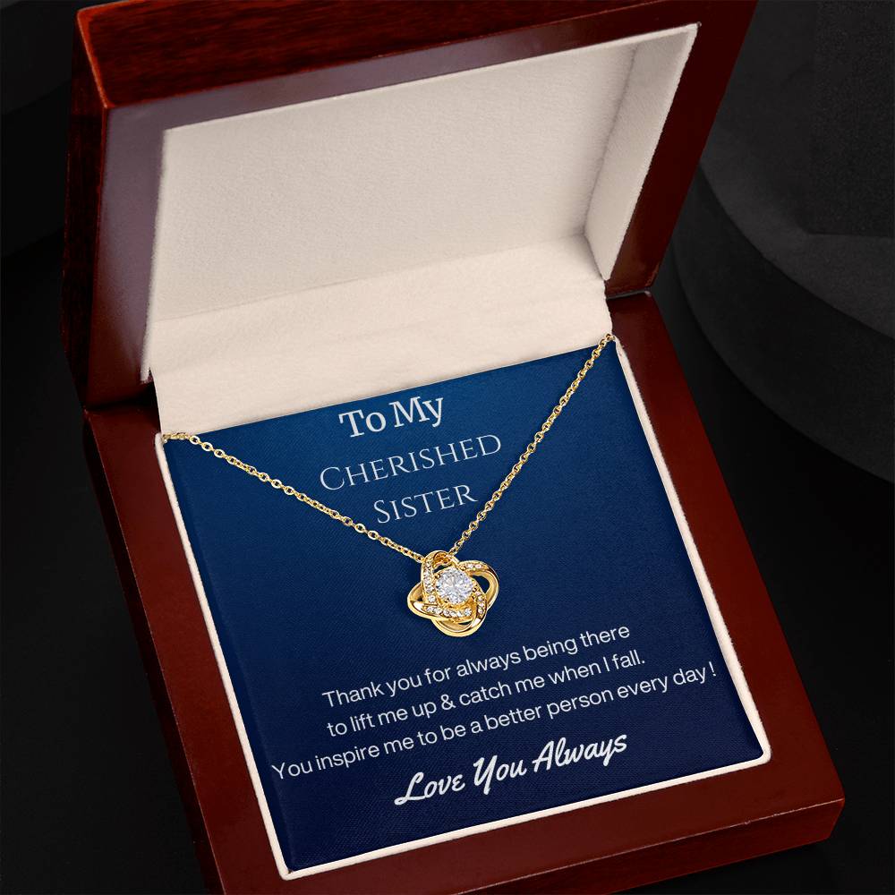 Sister Birthday Gift Necklace with Message Card and Gift Box - Thank You