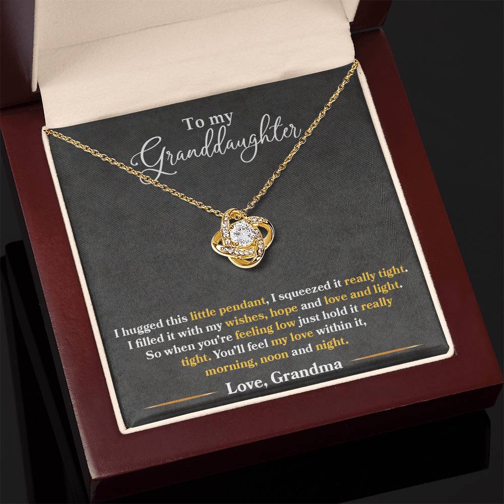 Gift For Granddaughter With Message Card And Gift Box - I Hugged This Little Pendant
