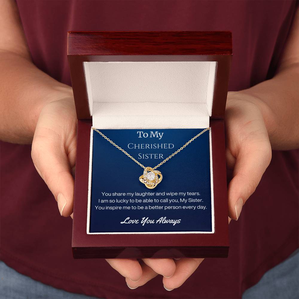Sister Birthday Gift Necklace with Message Card and Gift Box - You Share My Laughter