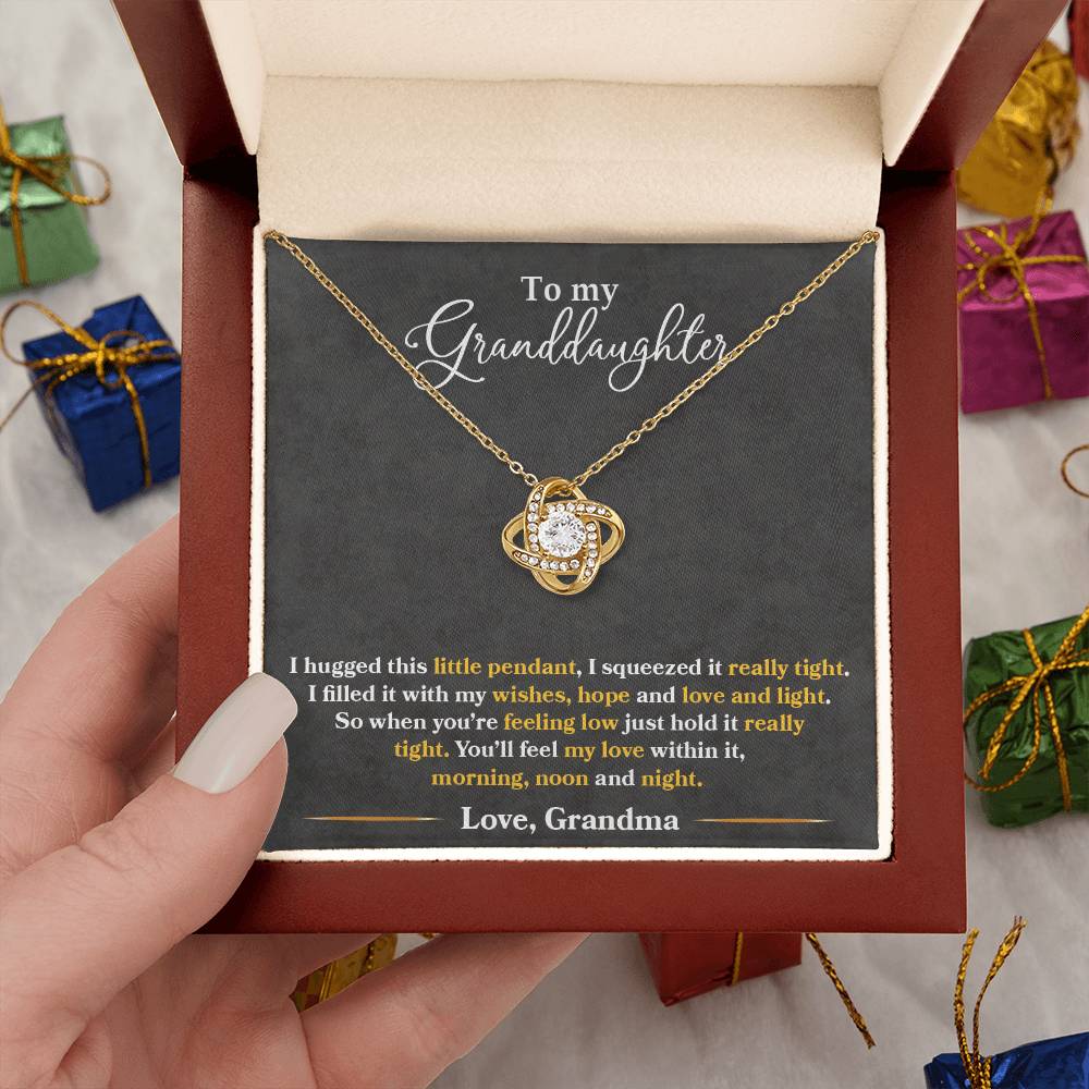 Gift For Granddaughter With Message Card And Gift Box - I Hugged This Little Pendant