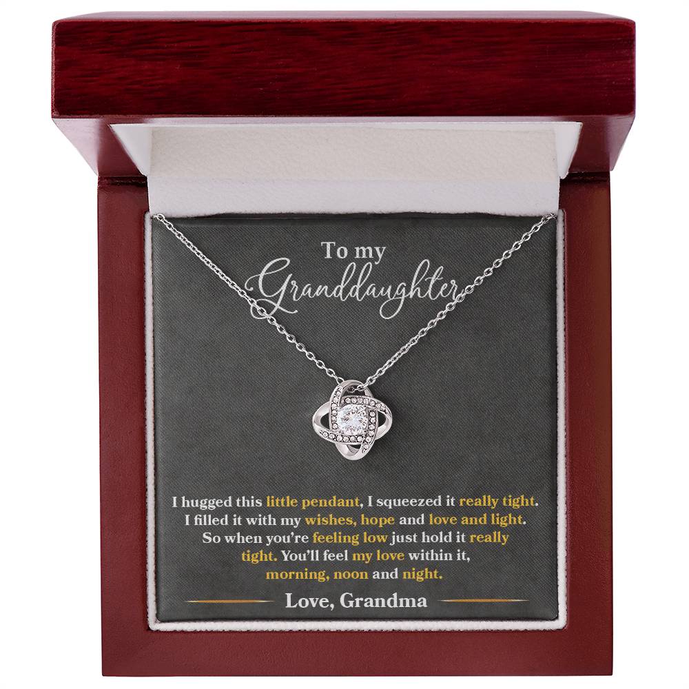 Gift For Granddaughter With Message Card And Gift Box - I Hugged This Little Pendant