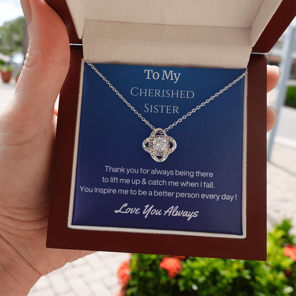 Sister Birthday Gift Necklace with Message Card and Gift Box - Thank You