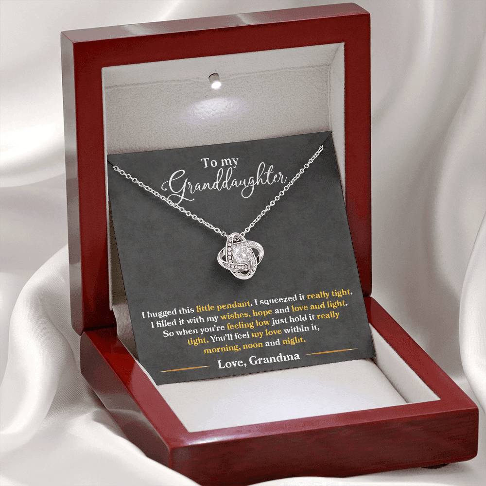 Gift For Granddaughter With Message Card And Gift Box - I Hugged This Little Pendant