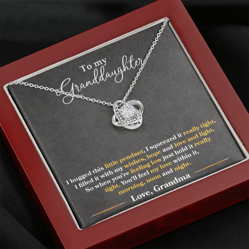 Gift For Granddaughter With Message Card And Gift Box - I Hugged This Little Pendant