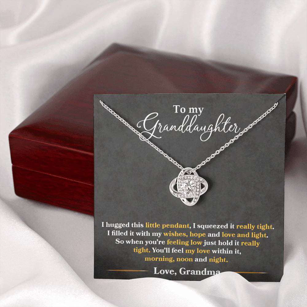 Gift For Granddaughter With Message Card And Gift Box - I Hugged This Little Pendant