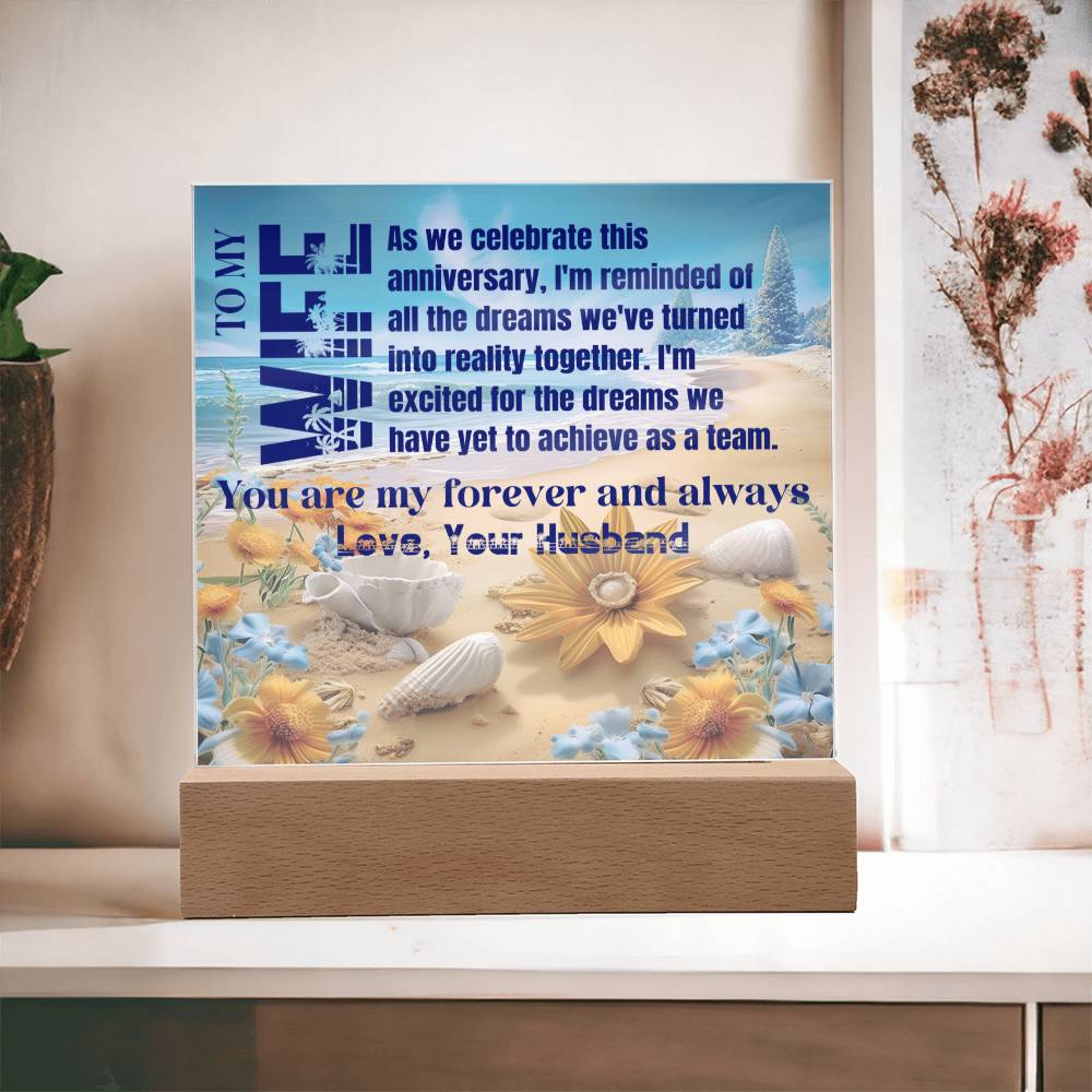 Gift for Wife, Premium Acrylic Keepsake with Built-in LED Lights - As We Celebrate