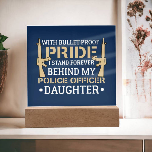 Gift for Daughter, Premium Acrylic Keepsake with Built-in LED Lights, With Bullet Proof Pride