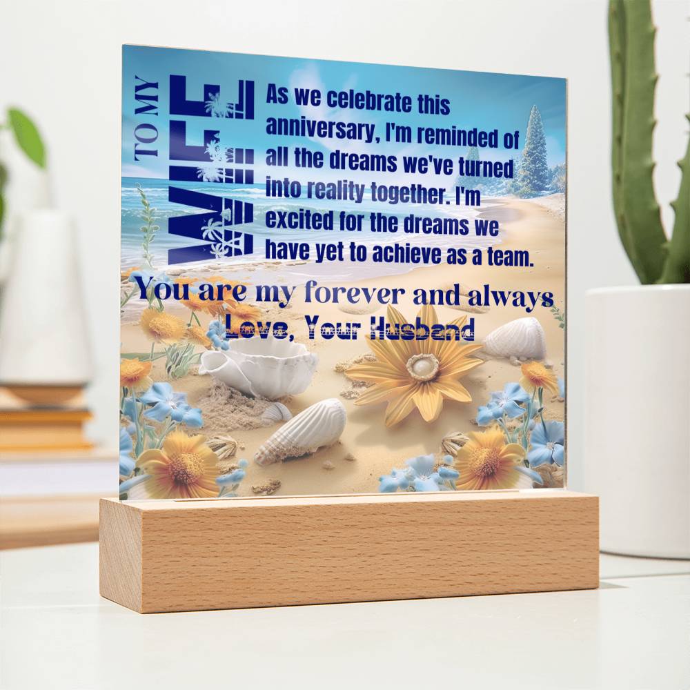 Gift for Wife, Premium Acrylic Keepsake with Built-in LED Lights - As We Celebrate