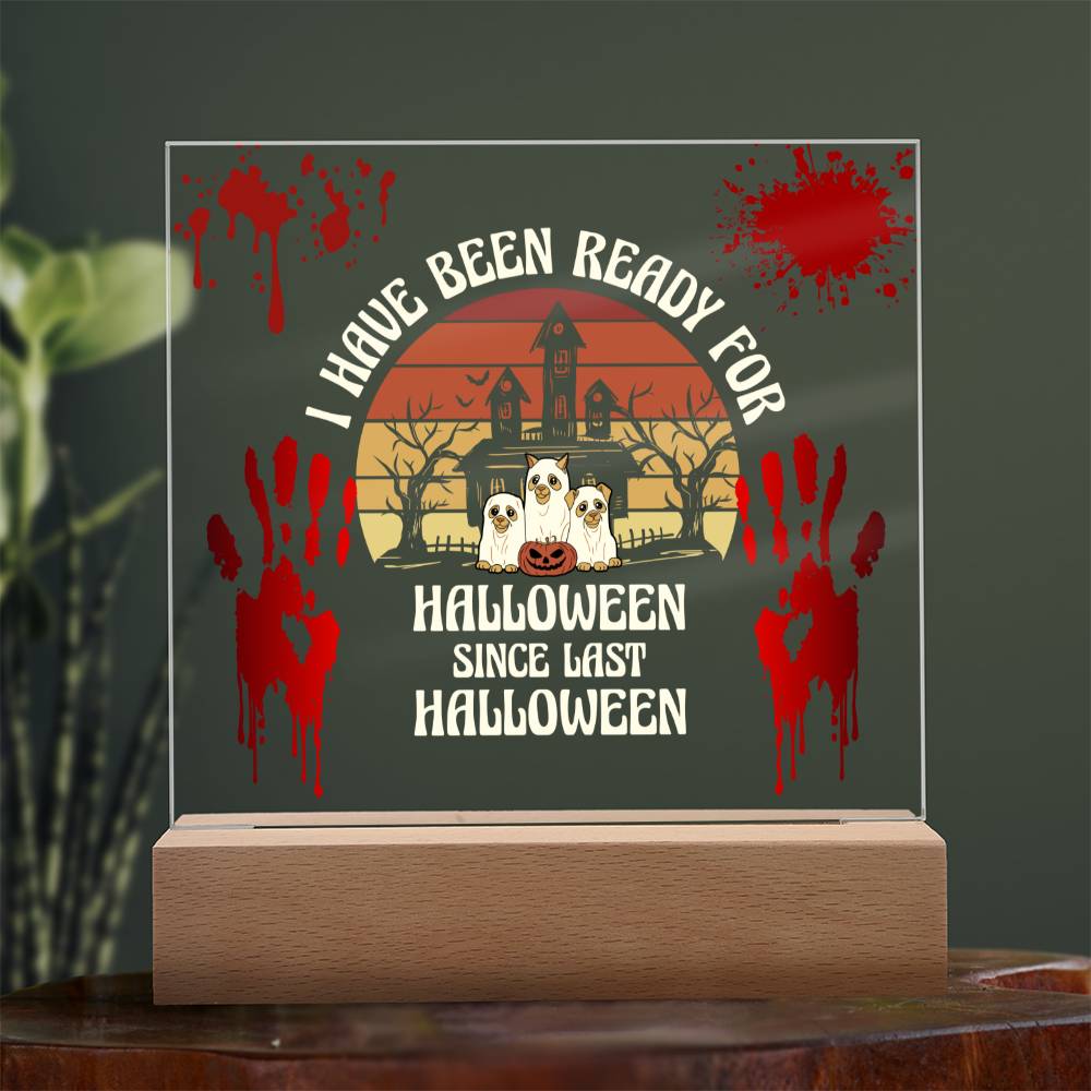 Halloween Home Decor Gift, Premium Acrylic Keepsake with Built-in LED Lights