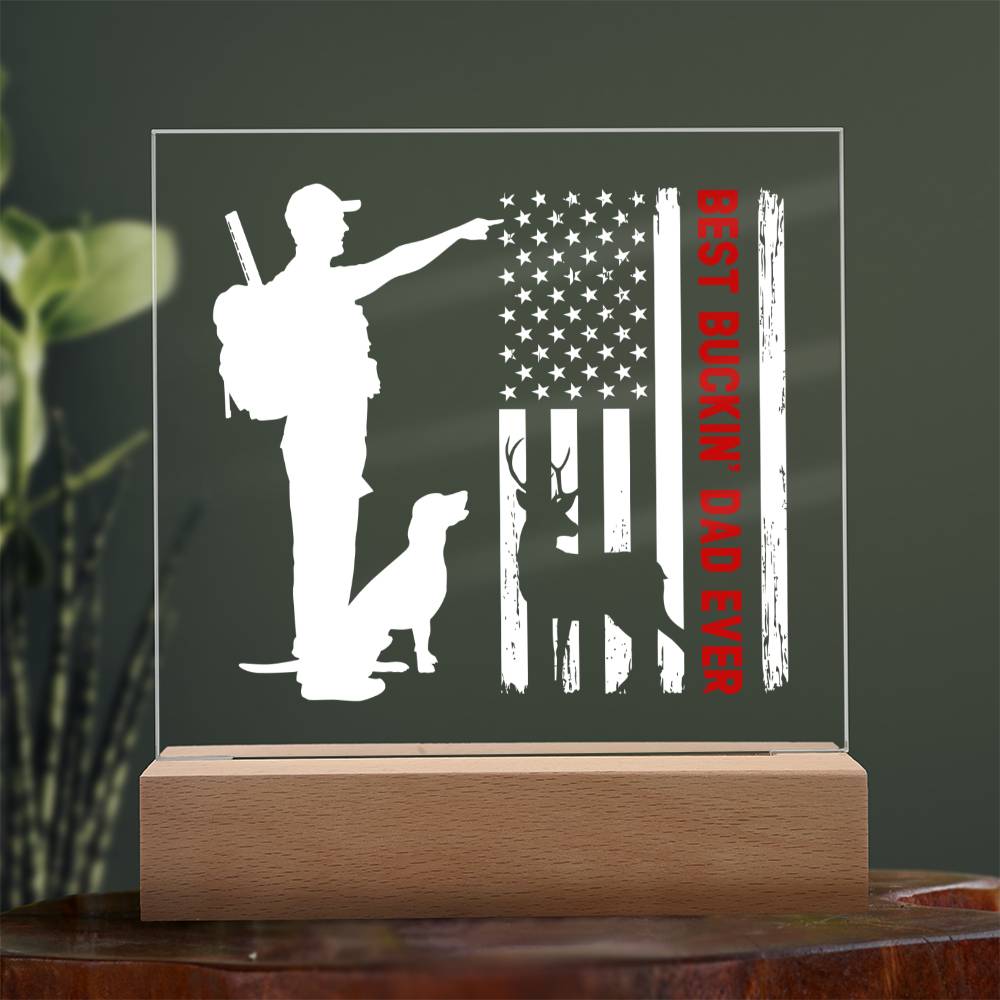 Hunters Gift For Dad, Premium Acrylic Home Décor with Built-in LED Lights