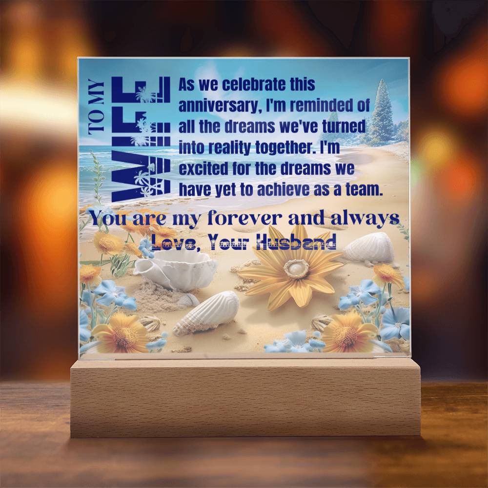 Gift for Wife, Premium Acrylic Keepsake with Built-in LED Lights - As We Celebrate