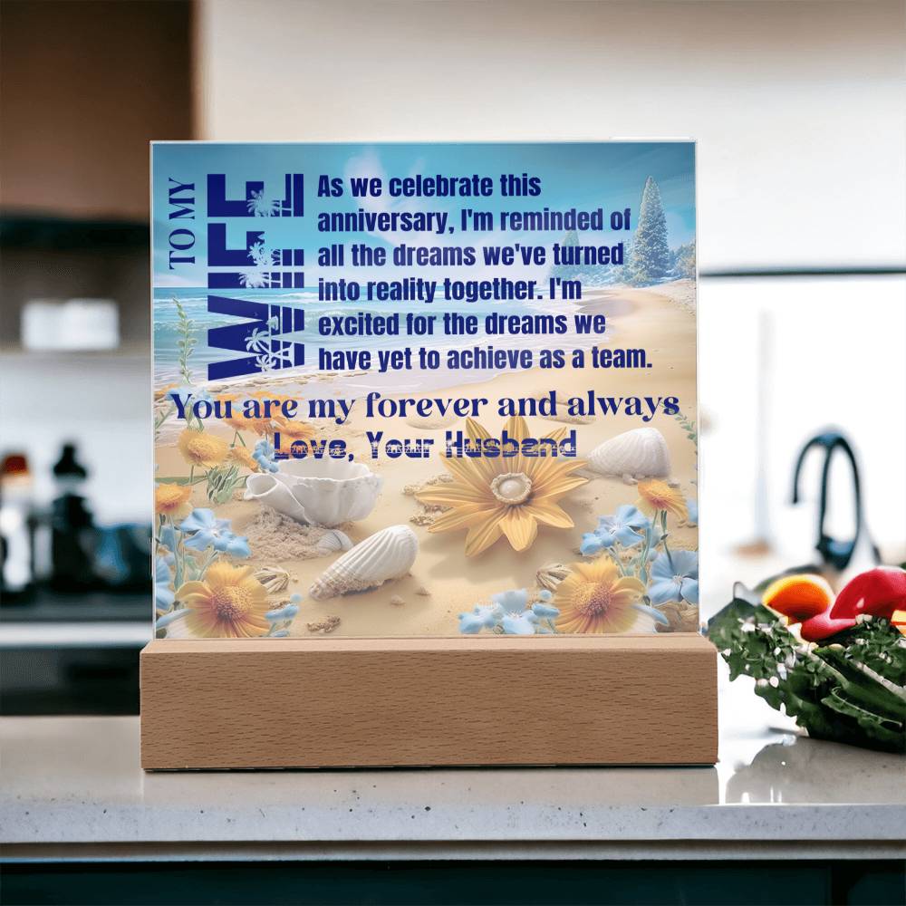Gift for Wife, Premium Acrylic Keepsake with Built-in LED Lights - As We Celebrate