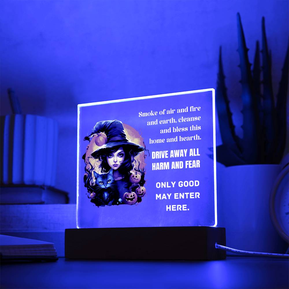 Halloween Home Decor Gift, Premium Acrylic Keepsake with Built-in LED Lights