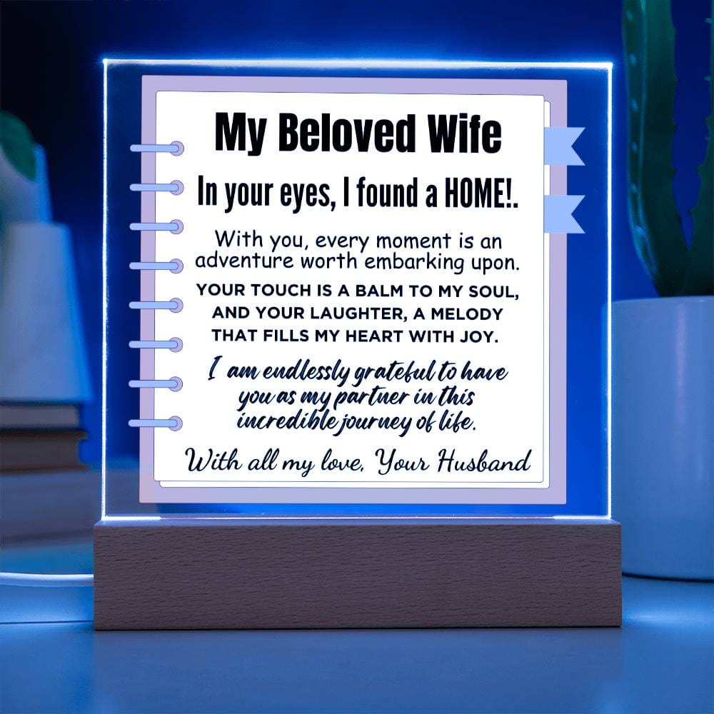 Gift for Wife, Premium Acrylic Keepsake with Built-in LED Lights - In Your Eyes