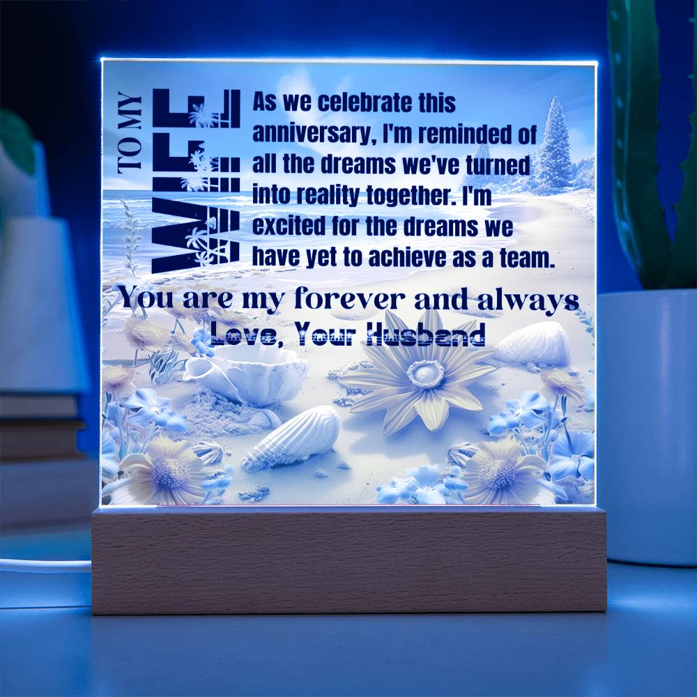 Gift for Wife, Premium Acrylic Keepsake with Built-in LED Lights - As We Celebrate