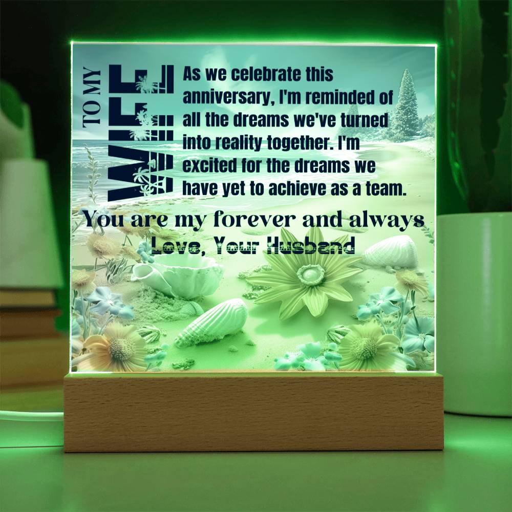 Gift for Wife, Premium Acrylic Keepsake with Built-in LED Lights - As We Celebrate