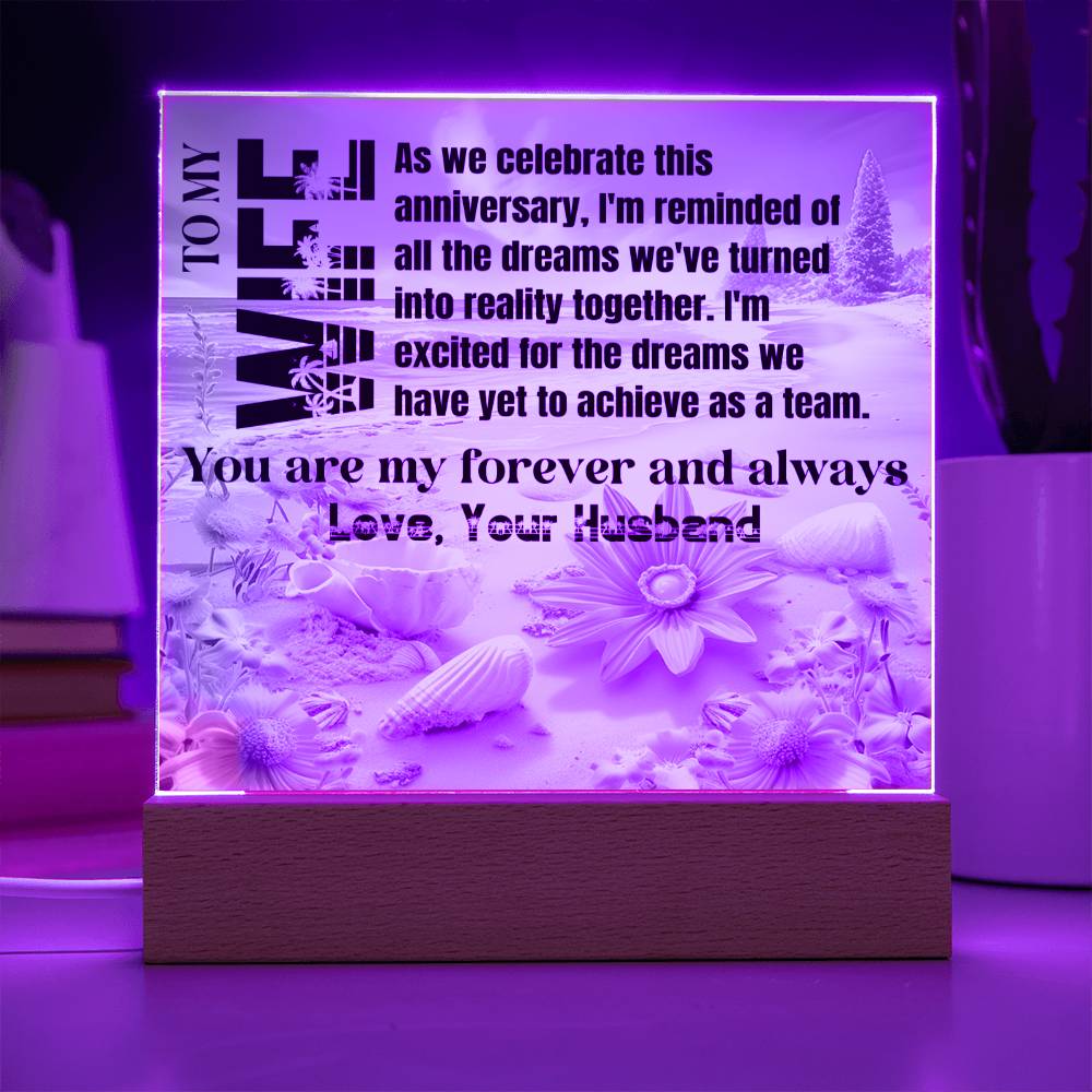 Gift for Wife, Premium Acrylic Keepsake with Built-in LED Lights - As We Celebrate