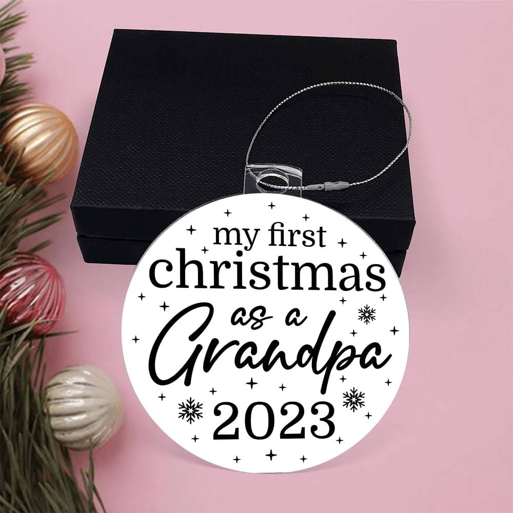 Acrylic Christmas Gift Ornament - My First Christmas As Grandpa