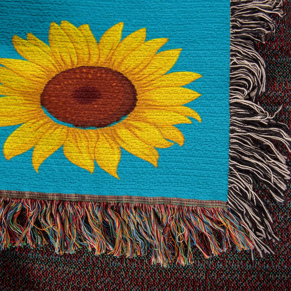 Gift For Daughter, Cotton Heirloom Woven Fringed Throw Blanket, 50” Width x 60” Height